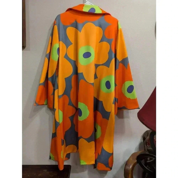 Gorgeous Luxe Moda vibrant psychedelic flower neon long sleeve jacket 2XL - Picture 6 of 8